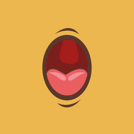 mouth design over orange background vector illustrationのイラスト素材