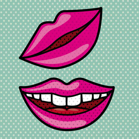 mouth design over dotted background vector illustrationのイラスト素材