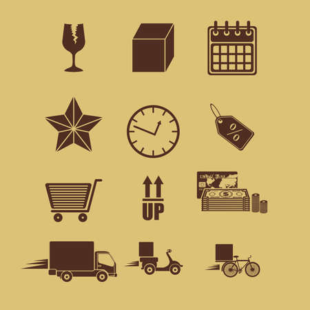 delivery design over beige background vector illustrationのイラスト素材