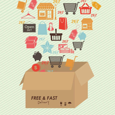 delivery design over lineal background vector illustrationのイラスト素材