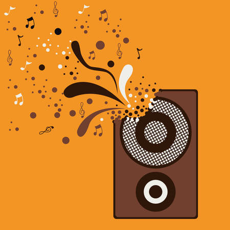 musical design over orange background vector illustrationのイラスト素材