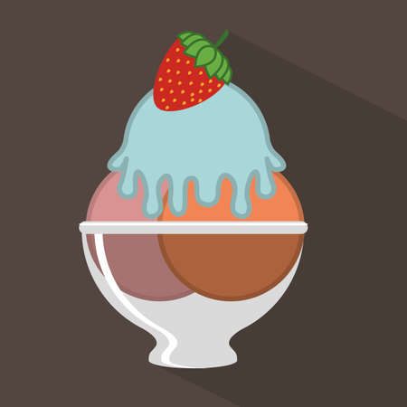 ice cream design over brown background vector illustration のイラスト素材
