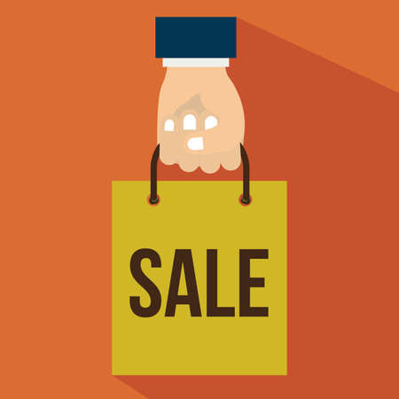 shopping design over orange  background vector illustrationのイラスト素材