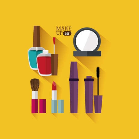 cosmetics design over yellow background vector illustrationのイラスト素材