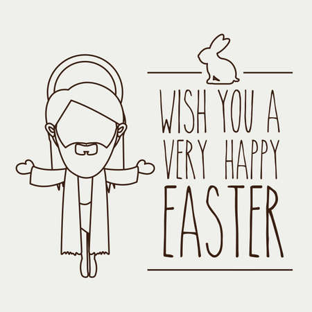 happy easter over white  background vector illustrationのイラスト素材
