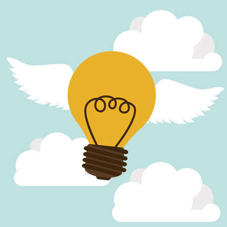 bulbs design over sky background vector illustration のイラスト素材