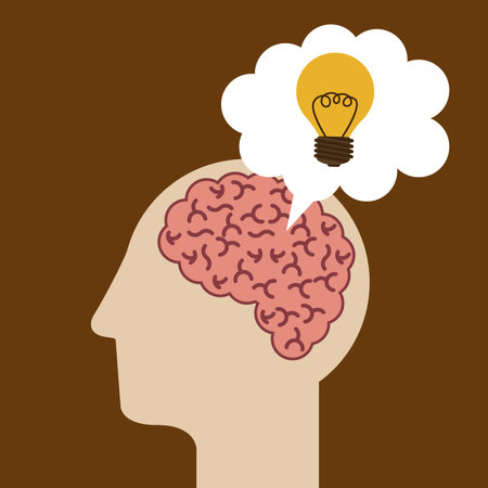 think design over brown background vector illustration