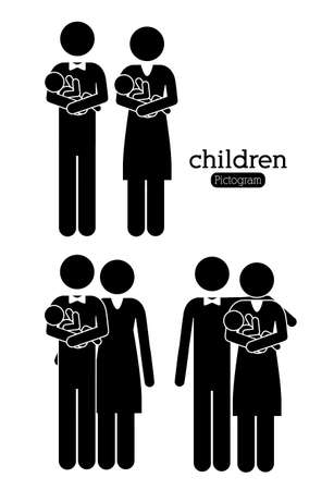 family design over white   background vector illustration  のイラスト素材