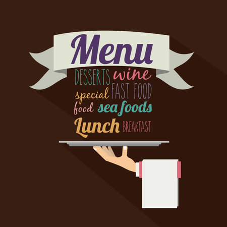 menu design over  brown  background vector illustration    のイラスト素材