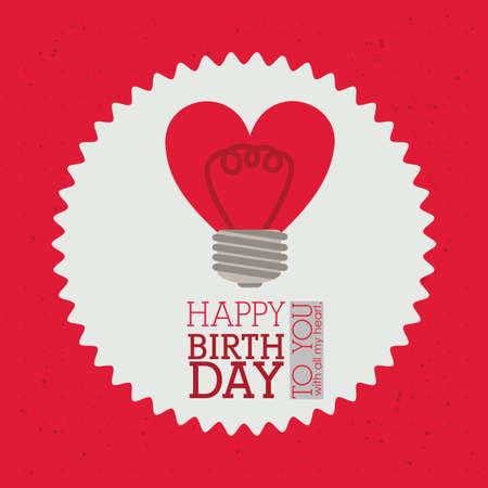 happy birthday  design over red  backgrund vector illustration のイラスト素材