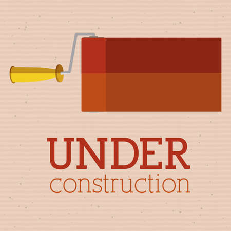 under construction over  pink background vector illustration  のイラスト素材