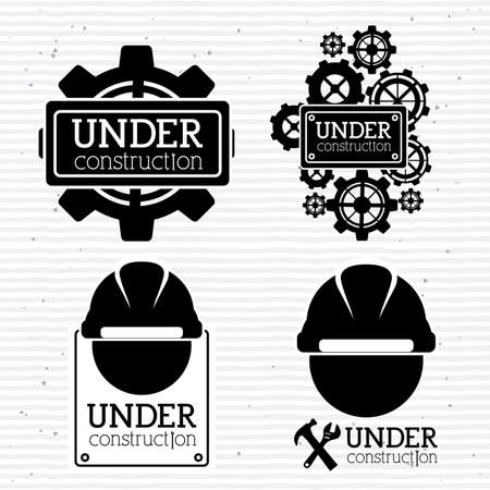 under construction over   background vector illustration   のイラスト素材