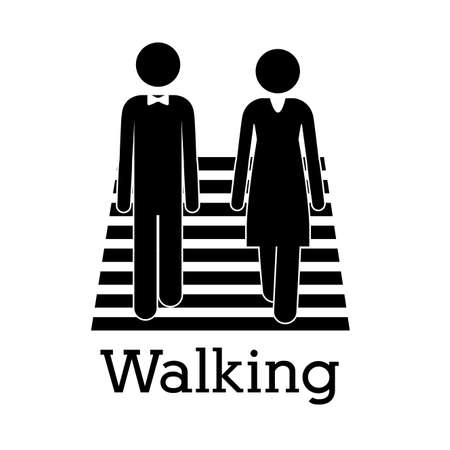 walking design over white background vector illustrationのイラスト素材