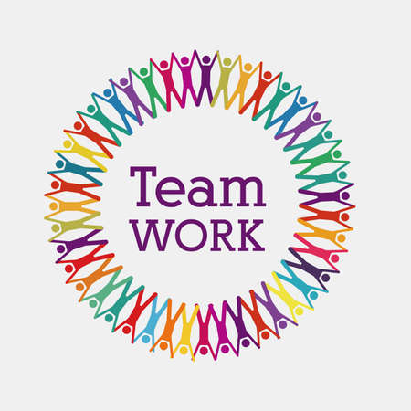 teamwork design over  white  background vector illustration のイラスト素材