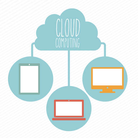 cloud computing over white    background vector illustrationのイラスト素材