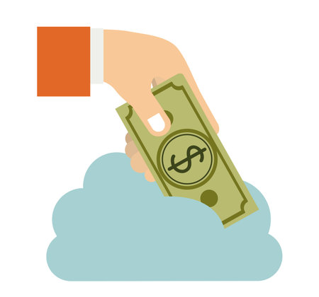 cloud computing over white   background vector illustrationのイラスト素材