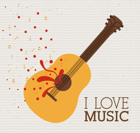 love music design over dotted background vector illustration  のイラスト素材