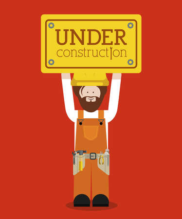 under construction over   background vector illustration   のイラスト素材