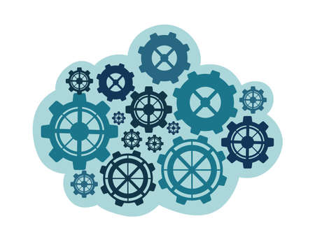 Gears design over white background, vector illustrationのイラスト素材