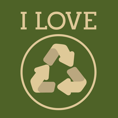 Recycle design over green background, vector illustrationのイラスト素材