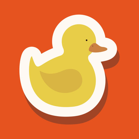duck design over orange background vector illustrationのイラスト素材
