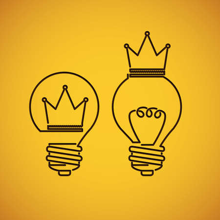 bulb design over yellow background, vector illustrationのイラスト素材