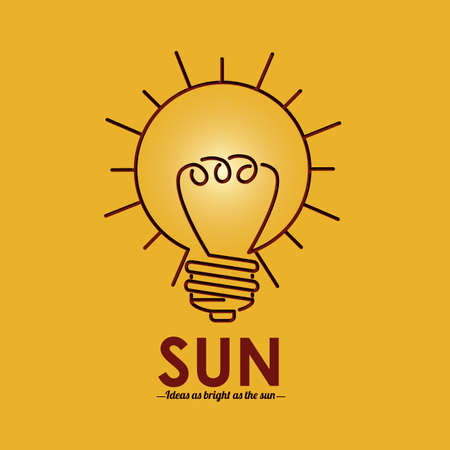 bulb design over yellow background, vector illustrationのイラスト素材