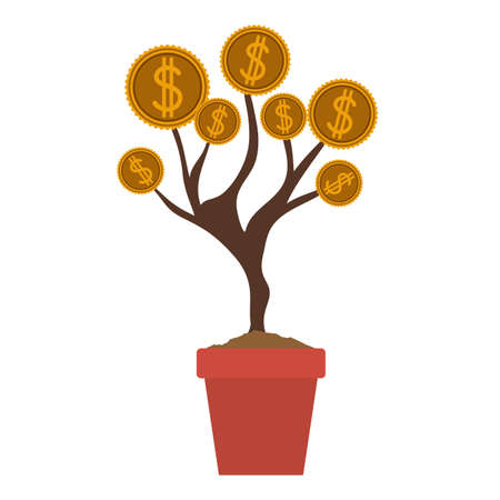 Money tree design over gray background, vector illustrationのイラスト素材
