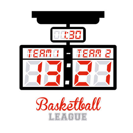 Basketball league over white background, vector illustrationのイラスト素材