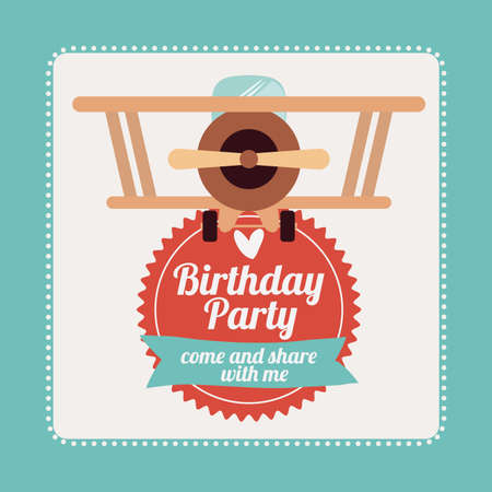 Birthday party design over blue background,vector illustrationのイラスト素材