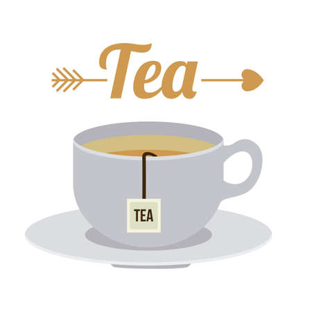 Tea time design over white background, vector illustrationのイラスト素材