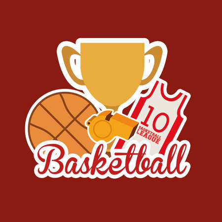 Basketball design over red background, vector illustrationのイラスト素材