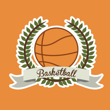 Basketball design over orange background, vector illustrationのイラスト素材
