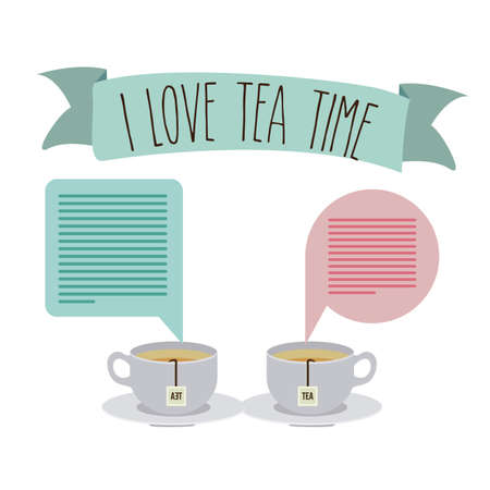 Tea time design over white background, vector illustrationのイラスト素材