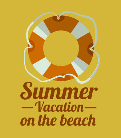 Summer vacation design over yellow background, vector illustrationのイラスト素材