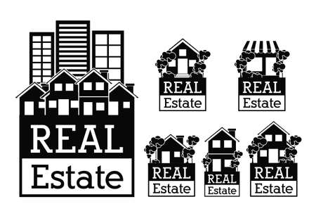Real estate design over white background, vector illustrationのイラスト素材