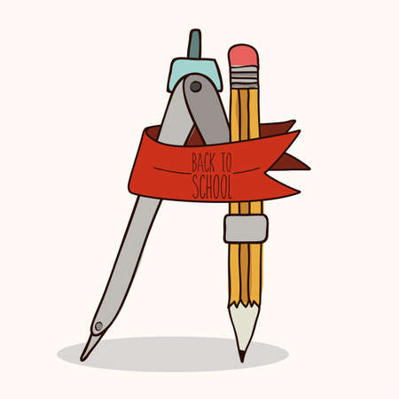 Back to school design over white background, vector illustrationのイラスト素材