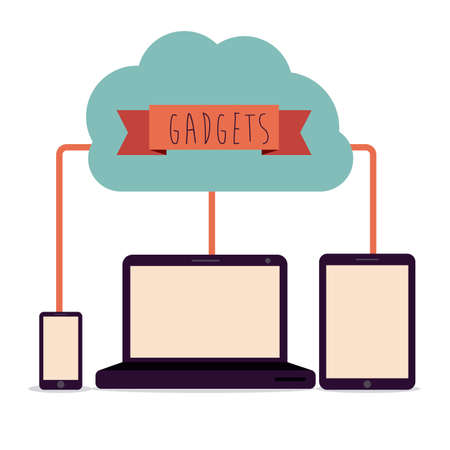 Gadget design over white background, vector illustrationのイラスト素材