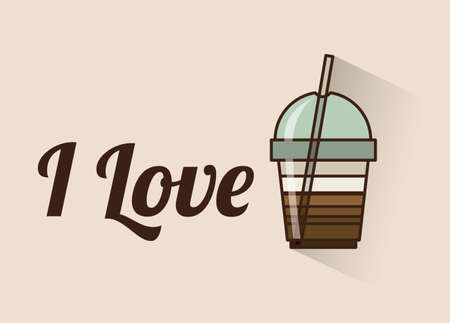 Coffee design over brown background, vector illustrationのイラスト素材