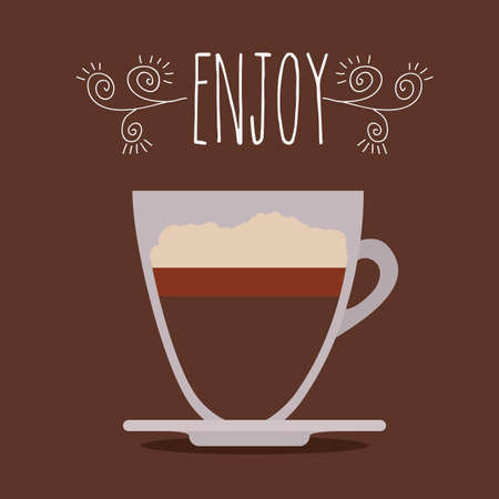 Coffee design over brown background, vector illustrationのイラスト素材