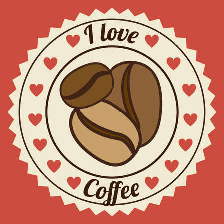 Coffee design over red background, vector illustrationのイラスト素材