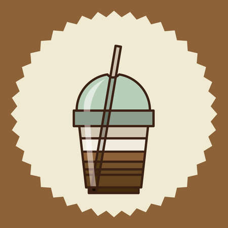 Coffee design over brown background, vector illustrationのイラスト素材