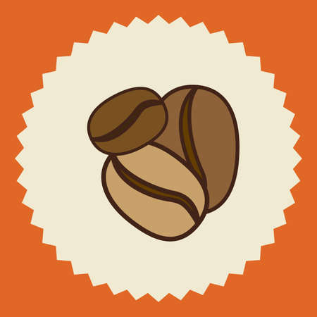 Coffee design over orange background, vector illustrationのイラスト素材