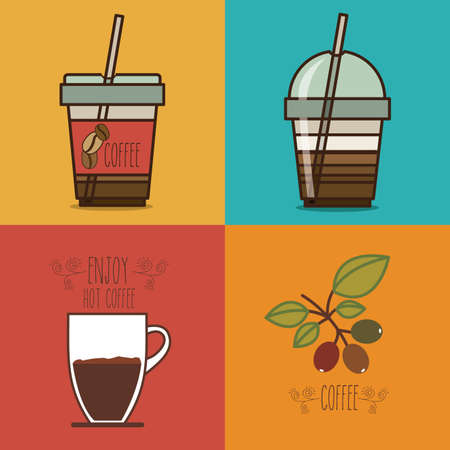 Coffee design over colorful background, vector illustrationのイラスト素材