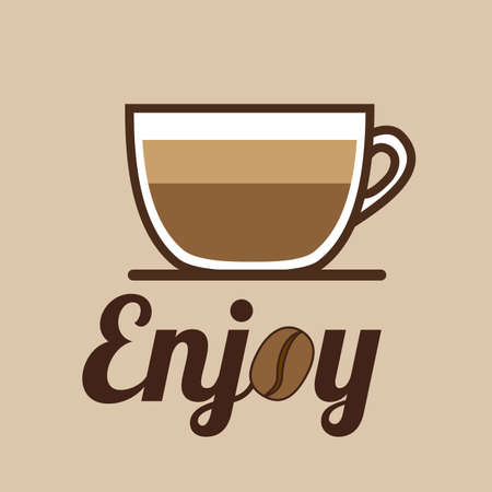 Coffee design over  brown background, vector illustrationのイラスト素材