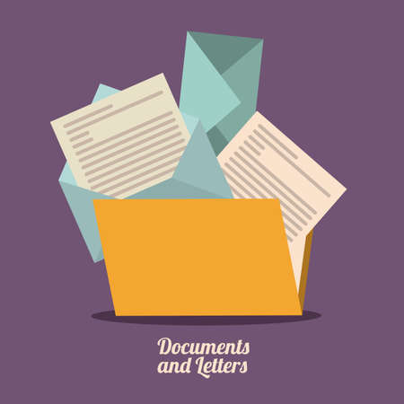 documents design over purple background, vector illustrationのイラスト素材
