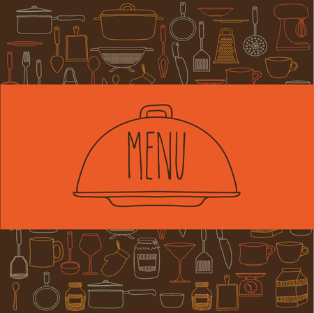 Cook book design over brown background ,vector illustrationのイラスト素材