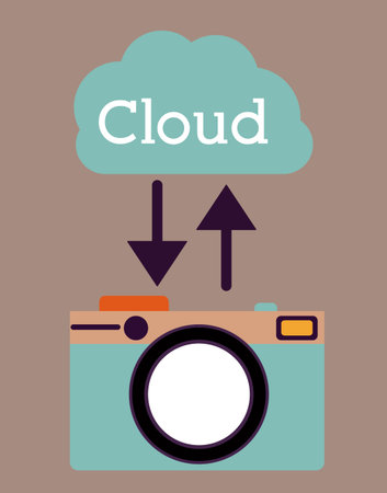 Cloud Computing design over brown background, vector illustrationのイラスト素材