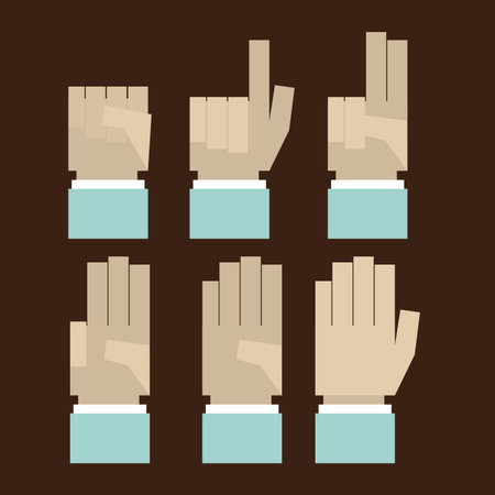 Hand design over brown background, vector illustrationのイラスト素材