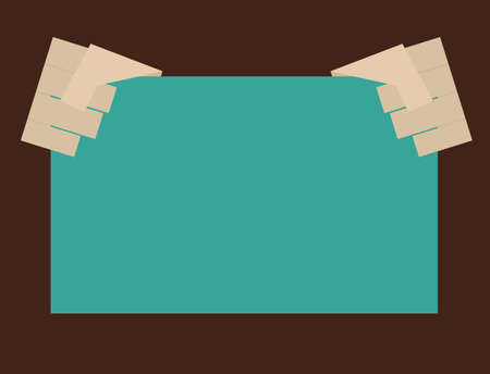 Hand design over brown background, vector illustrationのイラスト素材